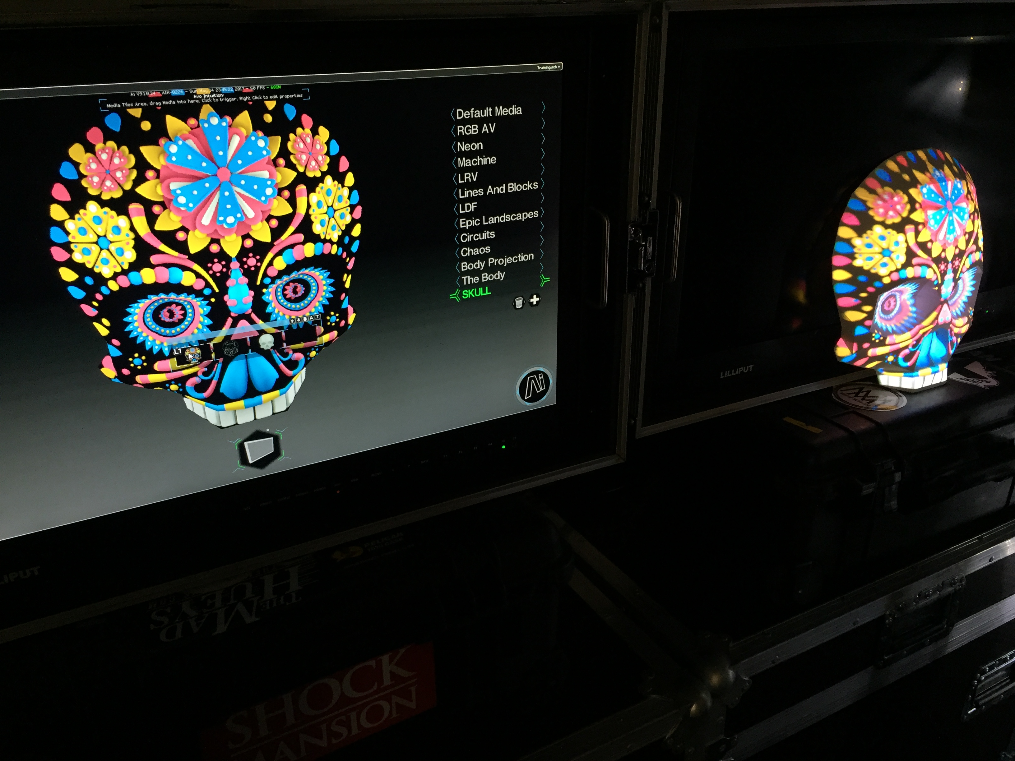 Avolites Ai Media Servers map Day of the Dead Down Under